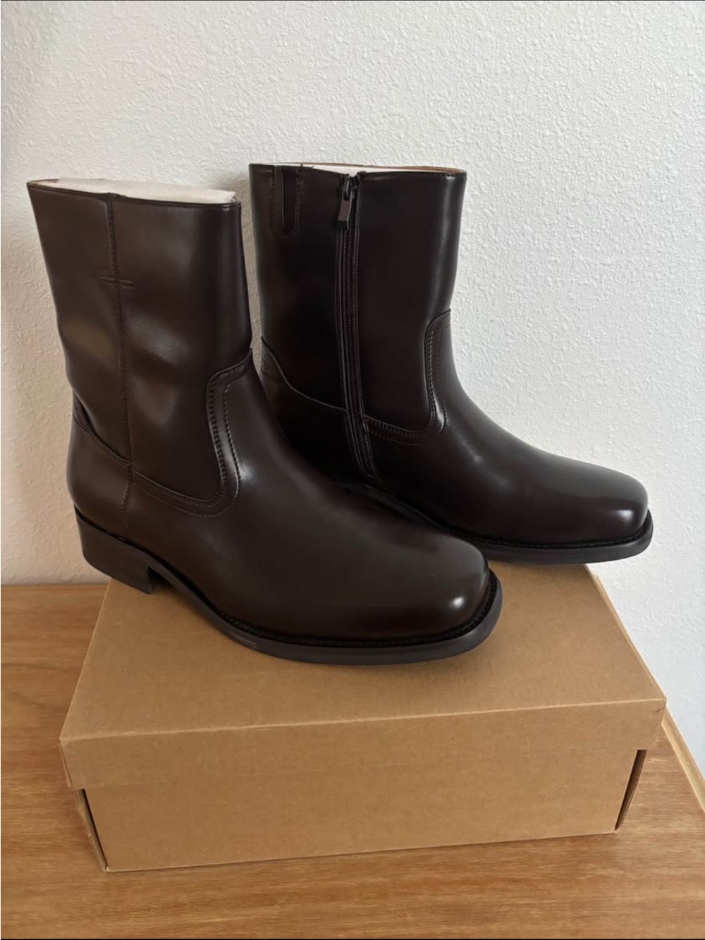 New Men’s Dark Brown Western Chelsea Boots